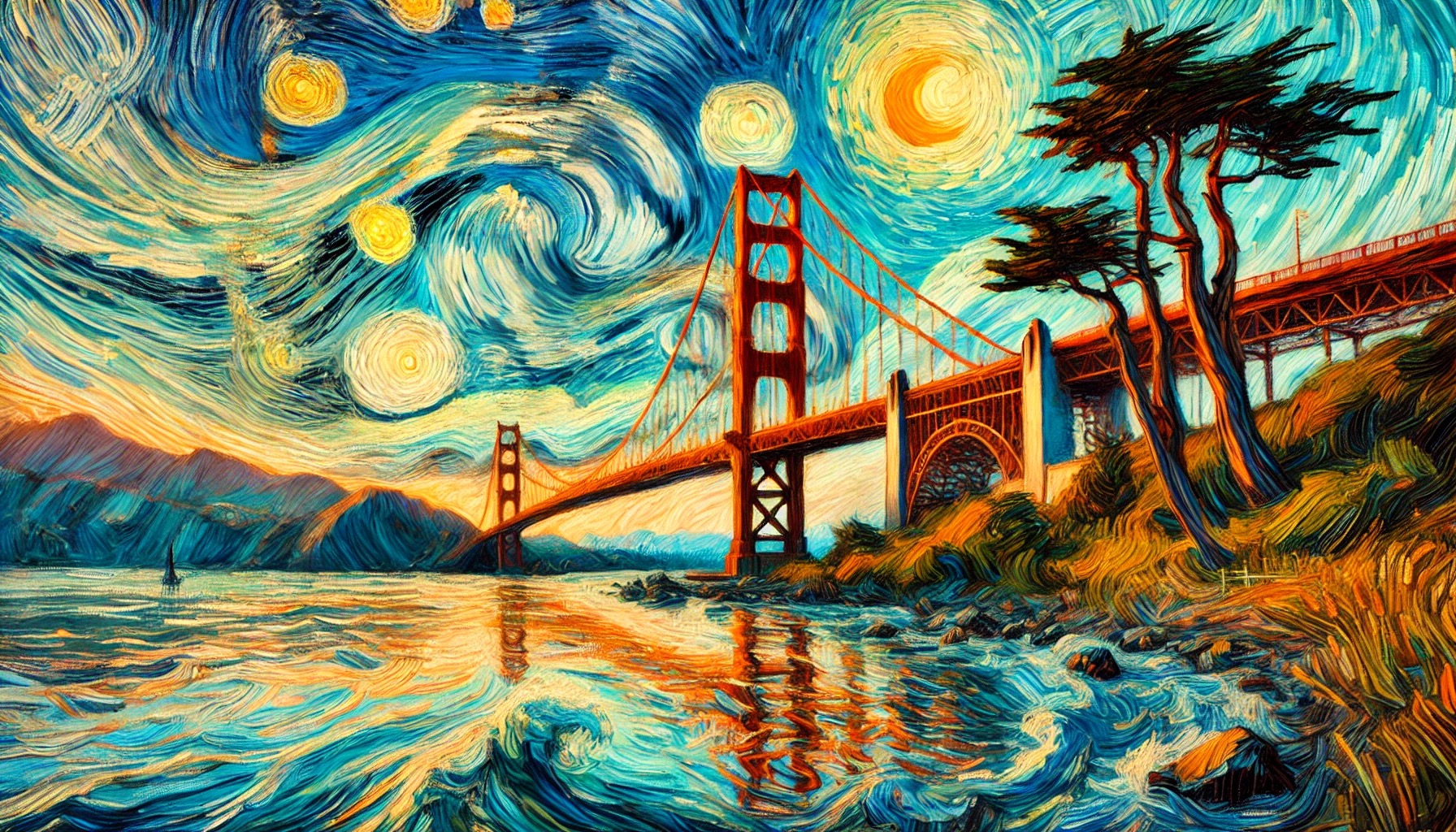 Golden Gate Starry Night